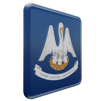 Louisiana Left View 3d textured glossy square flag png