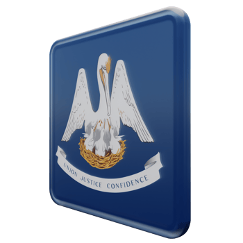 Louisiana Right View 3d textured glossy square flag png