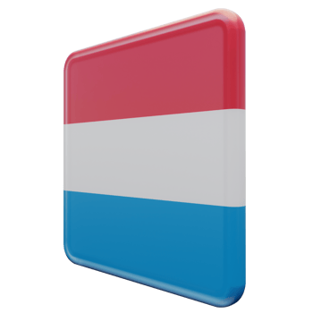 Luxembourg Right View 3d textured glossy square flag png
