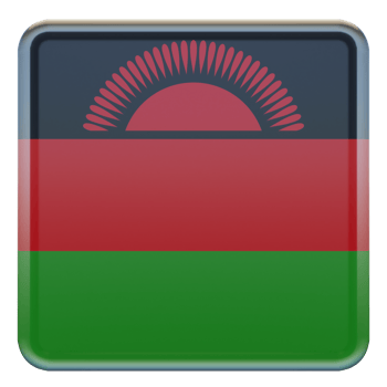 Malawi 3d textured glossy square flag png