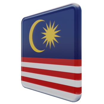 Malaysia Right View 3d textured glossy square flag png