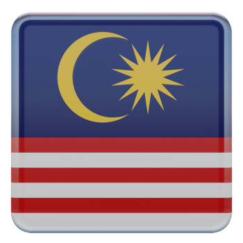 Malaysia 3d textured glossy square flag png