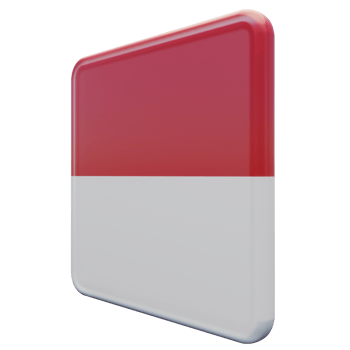 Monaco Right View 3d textured glossy square flag png