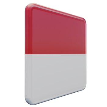 Monaco Left View 3d textured glossy square flag png