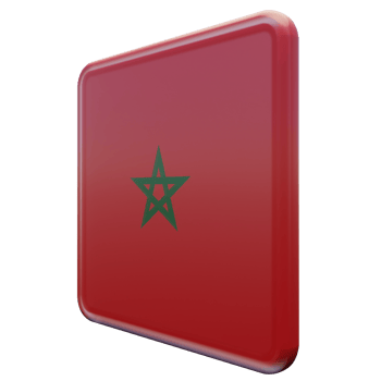 Morocco Right View 3d textured glossy square flag png