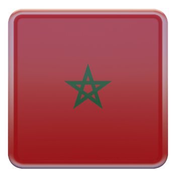 Morocco 3d textured glossy square flag png