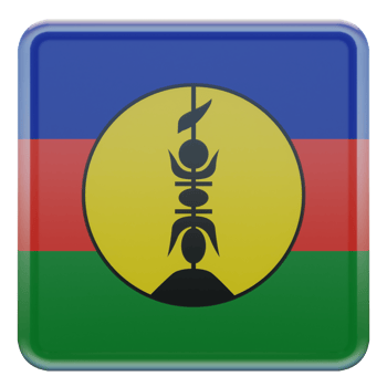 New Caledonia 3d textured glossy square flag png