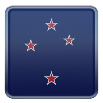 New Zealand 3d textured glossy square flag png
