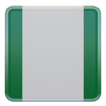 Nigeria 3d textured glossy square flag png