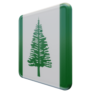 Norfolk Island Right View 3d textured glossy square flag png