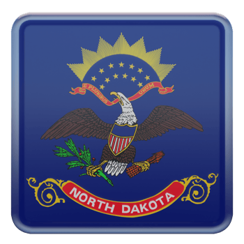 North Dakota 3d textured glossy square flag png