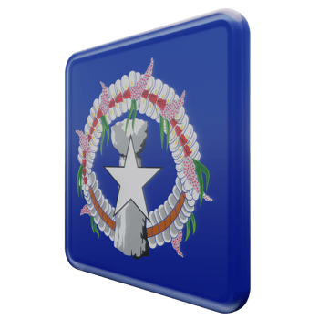 Northern Mariana Islands Right View 3d textured glossy square flag png