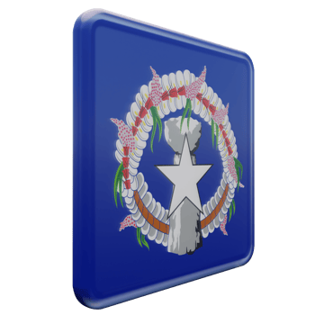 Northern Mariana Islands Left View 3d textured glossy square flag png