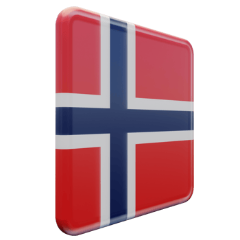 Norway Left View 3d textured glossy square flag png