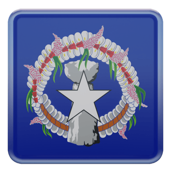 Northern Mariana Islands 3d textured glossy square flag png