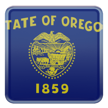 Oregon 3d textured glossy square flag png