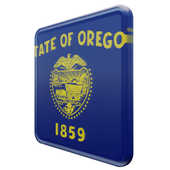 Oregon Right View 3d textured glossy square flag png