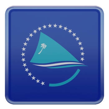 Pacific Community 3d textured glossy square flag png