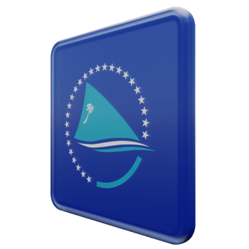 Pacific Community Right View 3d textured glossy square flag png