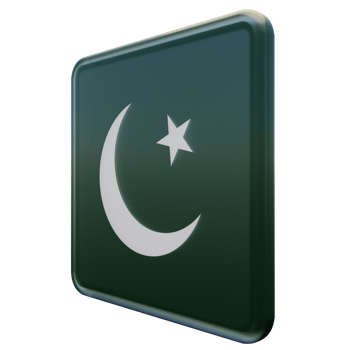 Pakistan Right View 3d textured glossy square flag png