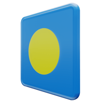 Palau Right View 3d textured glossy square flag png