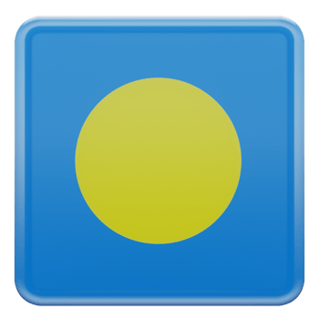 Palau 3d textured glossy square flag png