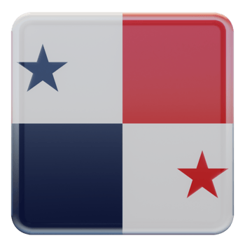 Panama 3d textured glossy square flag png