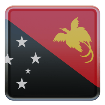 Papua New Guinea 3d textured glossy square flag png