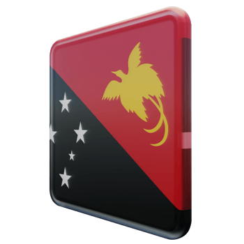 Papua New Guinea Right View 3d textured glossy square flag png