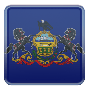 Pennsylvania 3d textured glossy square flag png