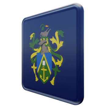 Pitcairn Islands Right View 3d textured glossy square flag png