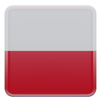 Poland 3d textured glossy square flag png