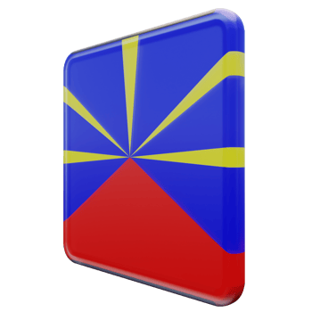 Reunion Radiant Volcano Right View 3d textured glossy square flag png
