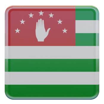 Republic of Abkhazia 3d textured glossy square flag png