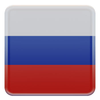 Russia 3d textured glossy square flag png