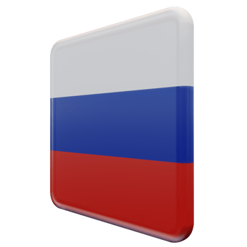 Russia Right View 3d textured glossy square flag png