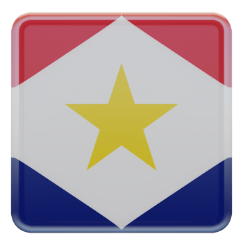 Saba 3d textured glossy square flag png