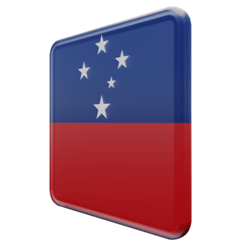 Samoa Right View 3d textured glossy square flag png