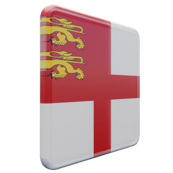 Sark Left View 3d textured glossy square flag png