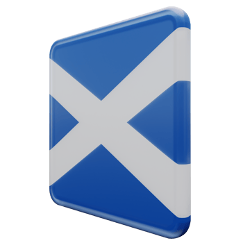 Scotland Right View 3d textured glossy square flag png
