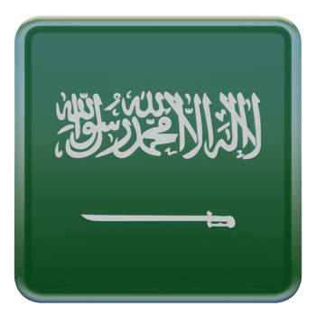 Saudi Arabia 3d textured glossy square flag png