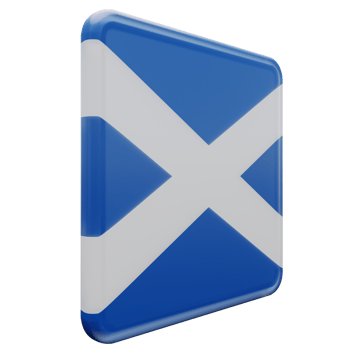Scotland Left View 3d textured glossy square flag png
