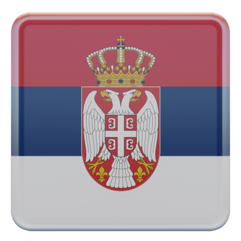 Serbia 3d textured glossy square flag png