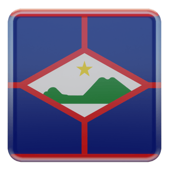 Sint Eustatius 3d textured glossy square flag png