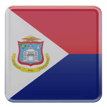 Sint Maarten 3d textured glossy square flag png