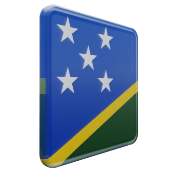 Solomon Islands Left View 3d textured glossy square flag png