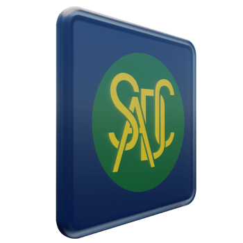Southern African Development Community Left View 3d textured glossy square flag png