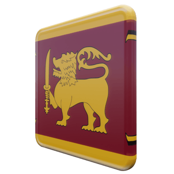 Sri Lanka Right View 3d textured glossy square flag png