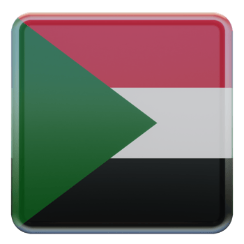 Sudan 3d textured glossy square flag png