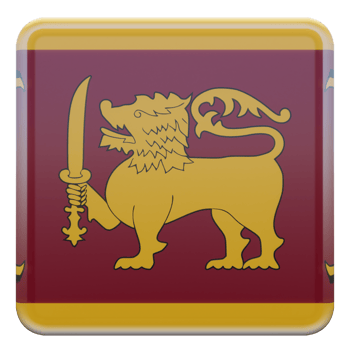 Sri Lanka 3d textured glossy square flag png